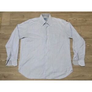 Hilditch & Key Mens Dress Shirt 17 - 43 Light Blue Button Up Read